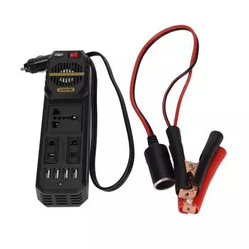 Автомобильный инвертор 12 В в 220 В, 200 Вт, преобразователь напряжения с адаптером для аккумулятора