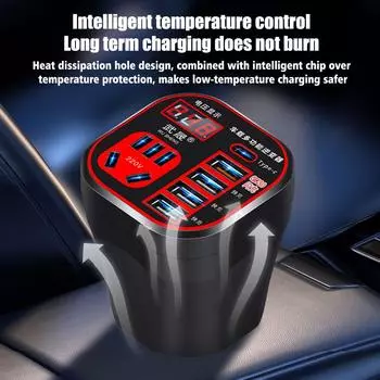 Автомобильный инвертор 200 Вт 24 В/12 В в 220 В PD Type-C QC3.0 USB-разъем Автомобильный зарядный адаптер Автомобильный адаптер для быстрой зарядки синий