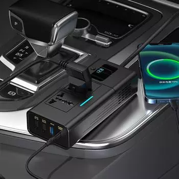 Автомобильный инвертор, автомобильный прикуриватель 12 В, может быть преобразован в 110 В или 220 В, автомобильная розетка-преобразователь, многофункциональная