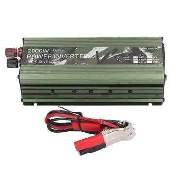 Автомобильный инвертор постоянного тока 12 В в переменный ток 220 В 2000 Вт с чистой синусоидой и охлаждающим вентилятором