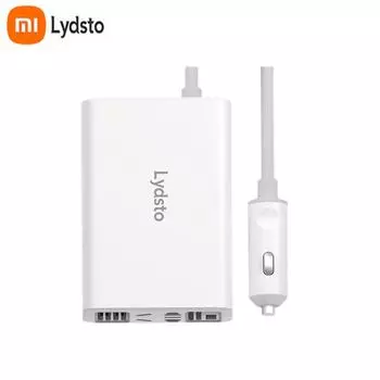 Автомобильный инвертор Xiaomi Lydsto, стандартный, от 12 В до 220 В, 100 Вт, высокая выходная мощность, розетка с пятью отверстиями, бортовое зарядное оборудование M белый