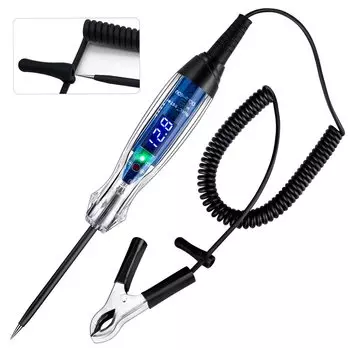 Автомобильный испытательный светильник 3-60 В постоянного тока, цифровой светодиодный тестер цепей, сверхмощный световой тестер с вольтметром, автоматический тестер двунаправленного напряжения, электрическая испытательная ручка