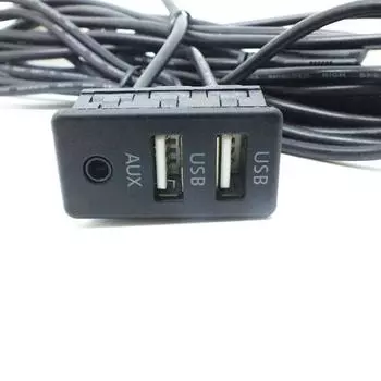 Автомобильный катер DIY скрытого монтажа двойной AUX USB автоматический удлинитель кабеля питания чёрный