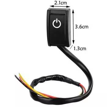 Автомобильный кнопочный выключатель с фиксацией, переключатель включения/выключения, постоянный ток 12 В, 200 мА, 2,4 Вт, светодиодная лампа, прочная и надежная, простая установка