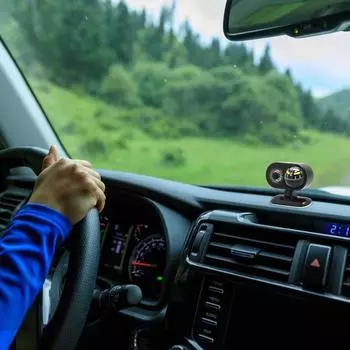 Автомобильный компас, компас для приборной панели с датчиком температуры, навигация, указатель направления для пешего туризма, мини-шар для автомобильного гида чёрный