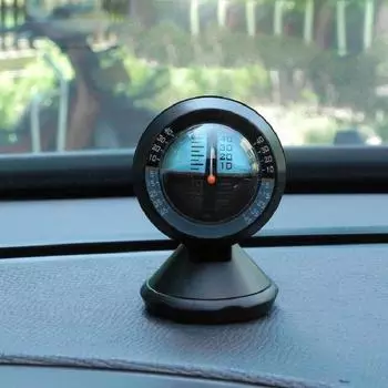 Автомобильный компас Встроенный светодиодный инклинометр Угол наклона транспортного средства Деклинометр Градиент Автоматический измеритель уклона Уровень Высокоточный измерительный прибор Аксессуар