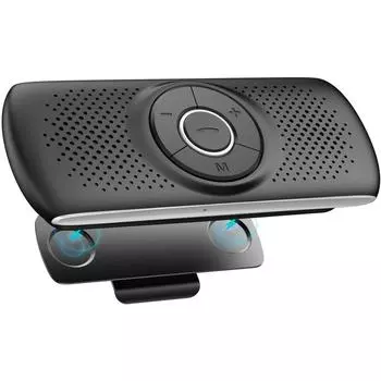 Автомобильный комплект Bluetooth 5.0 Hands Free Встроенный микрофон с зажимом для GPS Музыка Слот для карты TF Автоматическое повторное подключение динамика Автомобильный IOS Siri и Google Assistant 13.46*5.08*2.29cm чёрный