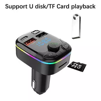 Автомобильный комплект Handfree Dual USB беспроводной Bluetooth шумоподавление аудио приемник автомобильный MP3 плеер Fm передатчик 5.0 многофункциональное автомобильное быстрое зарядное устройство C9 with packaging