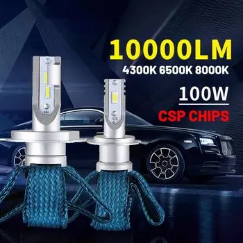 Автомобильный комплект светодиодов H7 6500K 6000LM H1 H8 H3 H8 H11 9005 HB4 H13 Автомобильные светодиодные лампы Безвентиляторные 5S Светодиодные фары 40 Вт H4 Лампа Яркий свет лампы