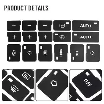 Автомобильный кондиционер AC Климат-контроль Кнопка Ремонт Наклейки Наклейки 16 Ключей Для A4 B6 B7 Центральный Контроль Кнопка Ремонт Наклейки CHINA