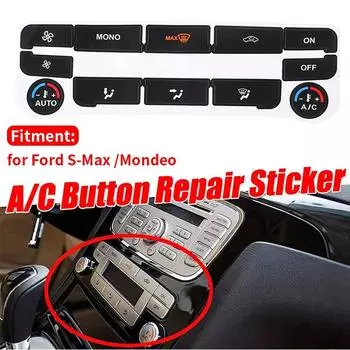 Автомобильный кондиционер AC кнопка управления климатом ремонт наклейка наклейка для Ford S-Max/для Mondeo исправить уродливую кнопку серебристый/черный серый