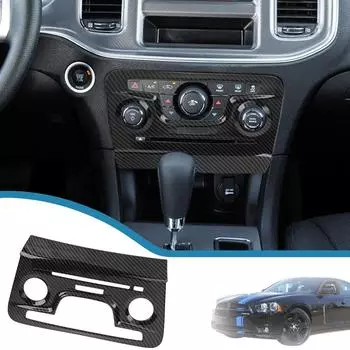 Автомобильный кондиционер, центральная панель управления, декоративная крышка для Dodge Charger 2011 2012 2013 2014, внутренние молдинги Carbon Fiber Grain