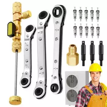 Автомобильный кондиционер, двойной размер, съемник, установщик с гаечным ключом, набор для снятия сердечника клапана, инструмент для снятия сердечника клапана, аксессуары для интерьера CHINA