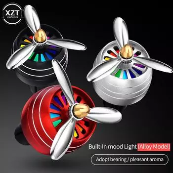 Автомобильный кондиционер, освежитель воздуха, светодиодный сплав, автоматическая вытяжка, зажим для духов, свежий аромат ароматерапии, атмосфера, свет, новый синий