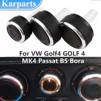 Автомобильный кондиционер, ручка переключателя переменного тока, кнопка управления нагревом для Volkswagen VW Golf4 GOLF 4 MK4 Passat B5 Bora, аксессуары чёрный