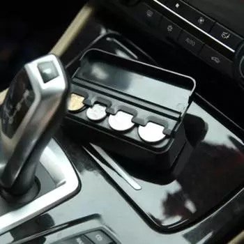 Автомобильный кошелек для хранения монет, сберегательная коробка для евро, монетница, держатель для монет, пластиковый держатель для кошелька, сейф, копилка, органайзер для денег чёрный