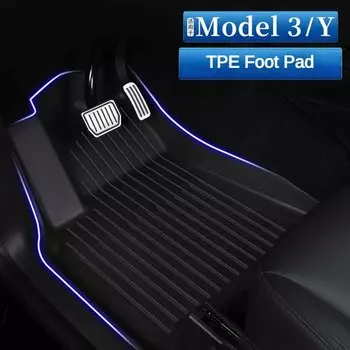 Автомобильный коврик для багажника Tesla, модель Y, модель 3 2025-2025, автомобильный багажный коврик TPE 3D, водонепроницаемый противоскользящий комплект, напольный коврик