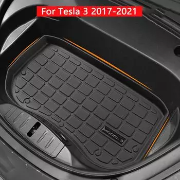 Автомобильный коврик для хранения переднего и заднего багажника для Tesla Model 3, автомобильные аксессуары, грузовой лоток, багажник, водонепроницаемые накладки TPE для Model 3 2017-2024