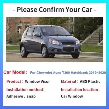 Автомобильный козырек для Chevrolet Aveo Sonic T300 Holden Barina Hatchback 2012~2020 Солнцезащитный козырек, дефлектор, дымоход, аксессуары прозрачный