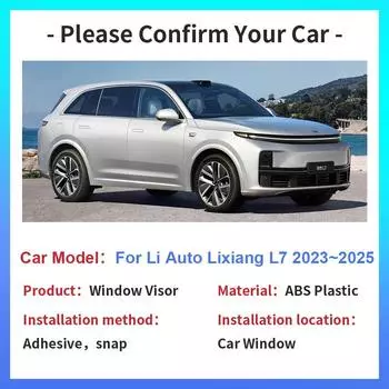 Автомобильный козырек для Li Auto Lixiang L7 2024 2024 2025 Солнцезащитные козырьки от дождя Дефлекторные навесы Укрытия Вентиляционные дымовые крышки Аксессуары прозрачный