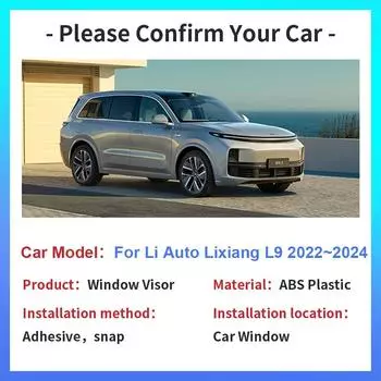 Автомобильный козырек для Li Auto Lixiang L9 2024 2024 2024 Боковая вентиляционная дымовая крышка Солнцезащитный козырек от дождя Дефлектор Навесы Аксессуары для укрытия прозрачный