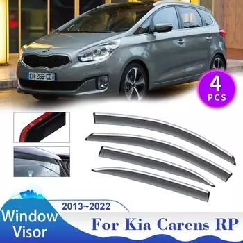 Автомобильный козырек для окна Kia Carens Rondo RP 2013~2024 Солнцезащитный козырек от дождя Дефлектор Навесы Вентиляционный люк Дымоход Внешние аксессуары прозрачный