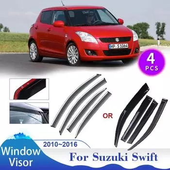 Автомобильный козырек для Suzuki Swift AZG MK2 5-дверный 2010~2016 Боковые вентиляционные дымовые щитки Солнцезащитные щитки от дождя Дефлекторные тенты Аксессуары прозрачный