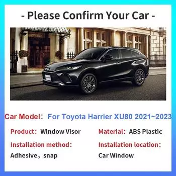 Автомобильный козырек для Toyota Harrier Venza XU80 XLE 2024 2024 2024 Вентиляционный дымовой козырек Навесы Солнцезащитные козырьки Аксессуары прозрачный