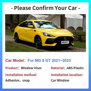 Автомобильный козырек на окно для MG 5 GT 2024 2024 2024 Солнцезащитный козырек от дождя Дефлектор Боковой дефлектор Дымовой козырек Навесы Наружные аксессуары прозрачный
