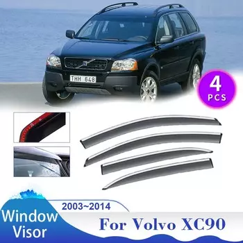 Автомобильный козырек на окно Volvo XC90 2003~2014 Вентиляционные дымовые завесы Навесы Боковые солнцезащитные козырьки Дефлектор Внешние аксессуары прозрачный