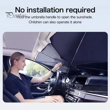 Автомобильный козырек от солнца, зонт на лобовое стекло, анти-УФ-покрытие, защита от солнца, теплоизоляционный, простой в установке, козырек от солнца на лобовое стекло автомобиля, переднее окно L