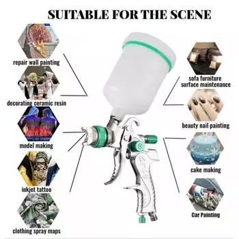 Автомобильный краскораспылитель Yousheng Инструмент для воздушной покраски с насадками Регулятор давления воздуха Фильтр Регулируемые аксессуары для воздушной покраски зелёный