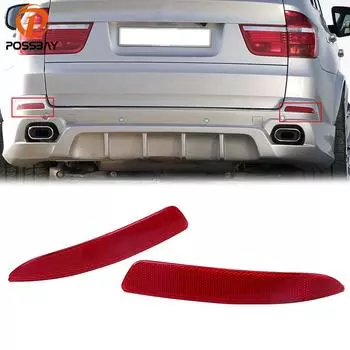 Автомобильный красный отражатель заднего бампера, светоотражающая полоса для BMW X5 E70 3.0sd/3.0si 2007 2008-2010 до рестайлинга left