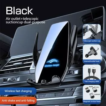 Автомобильный кронштейн для мобильного телефона, автоматическое открытие и закрытие, универсальный держатель для автомобильного телефона с беспроводной зарядкой, автомобильный вентиляционный кронштейн для автомобиля серебряный