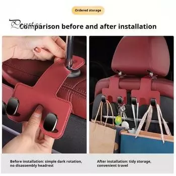 Автомобильный крючок для подголовника, вращающийся на 360 градусов, грузоподъемность 25 кг, универсальная простая установка, организация салона автомобиля, крючок для подголовника чёрный