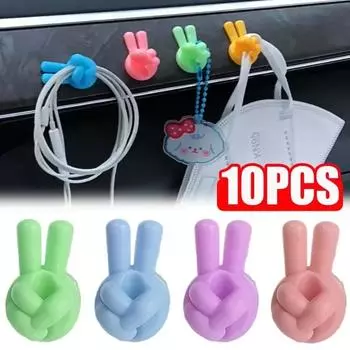 Автомобильный крючок для проводов USB-держатель Органайзер для кабелей Крючки для больших пальцев Настенные крючки для проводов Вешалка для стола Автомобильный дом Устройство для намотки кабелей Провод