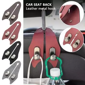 Автомобильный крючок для спинки сиденья автомобиля, двойной крючок для встроенного хранения автомобиля, скрытый подвесной крючок для хранения сзади One Size чёрный