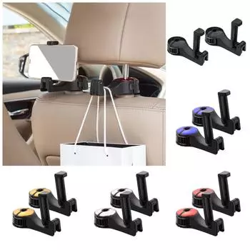 Автомобильный крючок Многофункциональный автомобильный задний подголовник Крючок Автомобильный замок Тип Поддержка мобильного телефона Универсальный One Size чёрный
