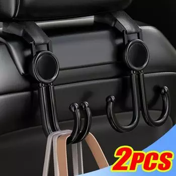 Автомобильный крючок, регулируемый, волшебная лента, крючок для детской коляски, универсальный, вращающийся двойной крючок для электромобиля, вспомогательный инструмент для хранения