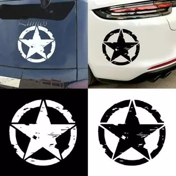 Автомобильный круг жизни, звезда, светоотражающий автомобильный Стайлинг, наклейки на окна кузова автомобиля, декор 12# чёрный
