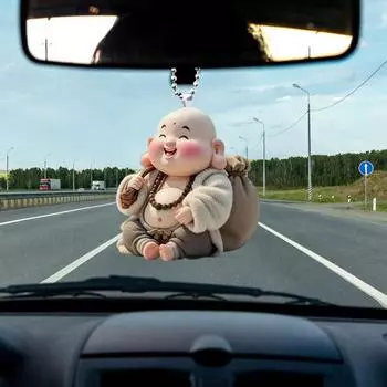 Автомобильный кулон Будда 2D Fat акриловый брелок для зеркала автомобиля Мультяшные рюкзаки