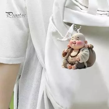 Автомобильный кулон Будда 2D Толстый акриловый брелок для зеркала автомобиля Мультяшные рюкзаки Шарм Подарки на День благодарения хаки