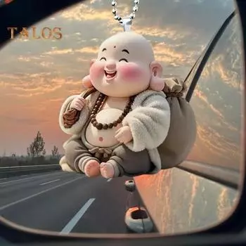 Автомобильный кулон Будда 2D Толстый акриловый брелок для зеркала автомобиля Мультяшные рюкзаки Шарм Подарки на День благодарения хаки