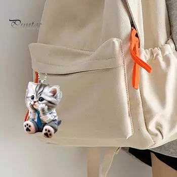 Автомобильный кулон, подвесное украшение с цепочкой, легко повесить, реалистичное животное, зеркало заднего вида в форме кошки, подвесной декор, аксессуары для салона автомобиля Cat