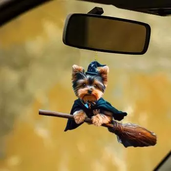 Автомобильный кулон, подвесное украшение со шнурком, легко повесить, очаровательный внешний вид, животное, собака, подвеска в форме рождественской елки, украшение