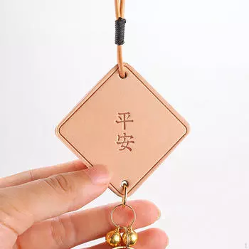 Автомобильный кулон, подвесное украшение, универсальные автомобильные аксессуары из ПУ, зеркало заднего вида коричневый