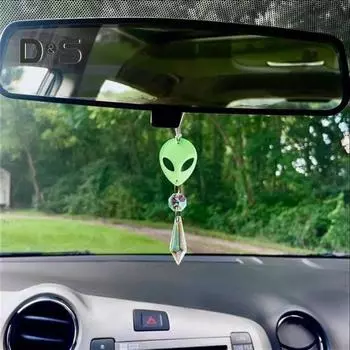 Автомобильный кулон с голографическим НЛО инопланетянин искусственный кристалл луч автомобильные аксессуары простая установка регулируемая цепочка сумка украшение кулон B