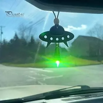 Автомобильный кулон с голографическим НЛО инопланетянин искусственный кристалл луч автомобильные аксессуары простая установка регулируемая цепочка сумка украшение кулон B