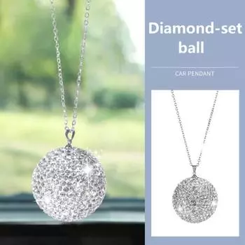 Автомобильный кулон со стразами, блестящий, нежный, износостойкий, многоцелевой, украшает, привлекательный автомобильный кулон из искусственного хрустального шара