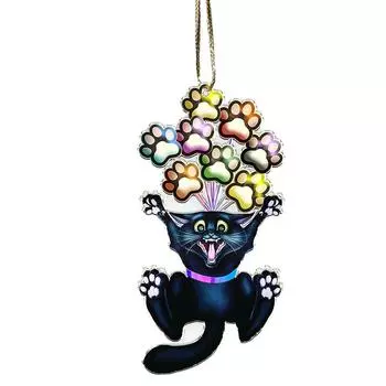 Автомобильный кулон в виде кошки, акриловое украшение в виде кошки, зеркало заднего вида, подвеска для интерьера автомобиля, брелок для рюкзака, декоративная подвеска